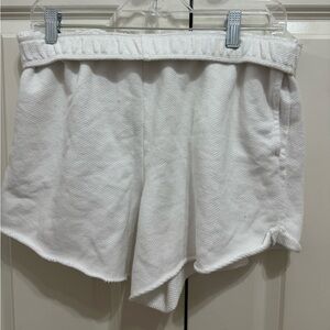 Super cute and comfy white aerie sweat shorts!!!